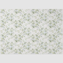 Salbeigrüner Chintz-Seidenpapier, Vintage-Rosenflo