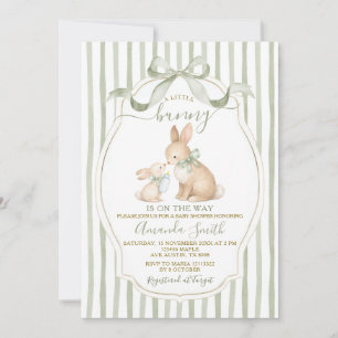 Salbeigrüner Hase Baby Shower Dusty Green Einladung