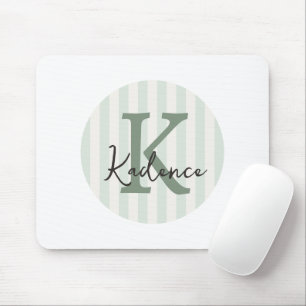 Salbeigrüner Holzkohle benutzerdefiniertes gestrei Mousepad