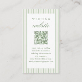 Salbeigrüner Scanne Mich QR-Code Hochzeitsinfo Begleitkarte