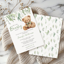 Salbeigrüner Teddybär-Bogen-Grünzeug-Baby-boy-Show