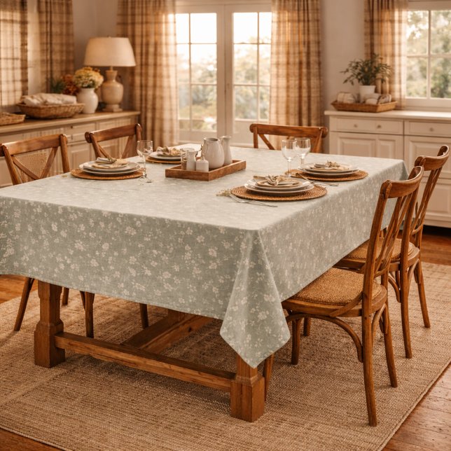 Salbeigrünes Blumenmuster, Farmhaus, Cottagecore Tischdecke (Von Creator hochgeladen)