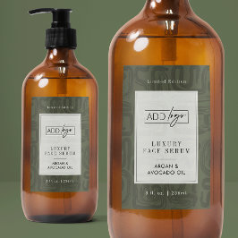 Salbeigrünes Boho-Muster Wasserfestes Produktlabel Lebensmitteletikett