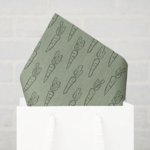 Salbeigrünes Boho-Oster-Pattern Karotte Frühling Seidenpapier
