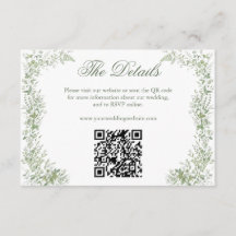 Salbeigrünes Botanisches Hochzeitswebsite-QR-Code