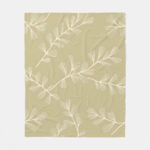 Salbeigrünes botanisches Muster Cream handgezeichn Fleecedecke