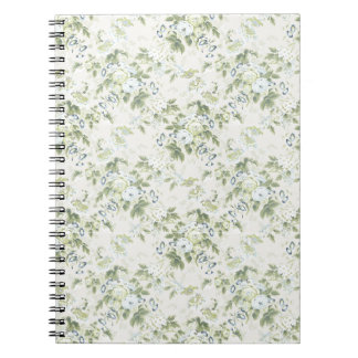 Salbeigrünes Chintz-Notizbuch, Englische Rose Flor Notizblock