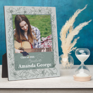 Salbeigrünes Erinnerungsstück für den Abschluss Kl Fotoplatte