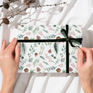 Salbeigrünes Feiertagsmuster Geschenkpapier