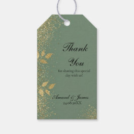 Salbeigrünes Gold-Botanisches Hochzeitsgeschenk-Da Geschenkanhänger