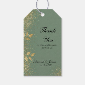 Salbeigrünes Gold-Botanisches Hochzeitsgeschenk-Da Geschenkanhänger