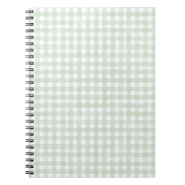 Salbeigrünes klassisches Gingham Notizblock (Vorderseite)