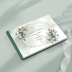 Salbeigrünes Laub Botanisches Hochzeitsgästebuch Gästebuch