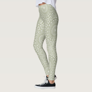 Salbeigrünes Mandala-Muster Leggings