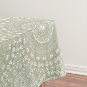Salbeigrünes Mandala-Muster Tischdecke