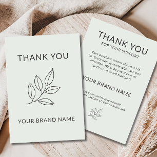 Salbeigrünes minimalistisches botanisches Design f Dankeskarte