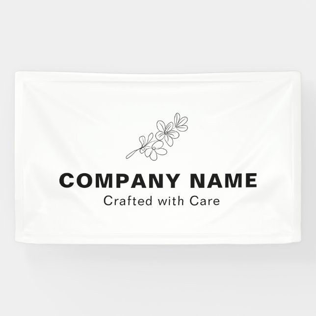 Salbeigrünes minimalistisches botanisches Geschäft Banner (Horizontal)