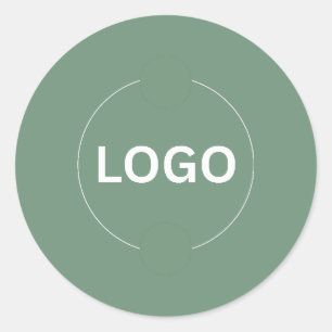 Salbeigrünes minimalistisches Geschäftslogo-Aufkle Runder Aufkleber