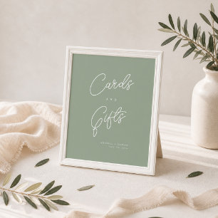 Salbeigrünes Minimalistisches Karten- und Geschenk Poster