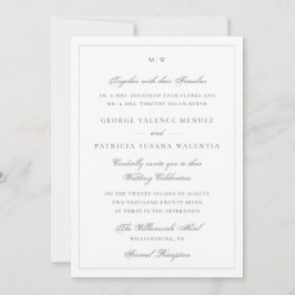 Salbeigrünes Monogramm Klassische Hochzeit Einladung