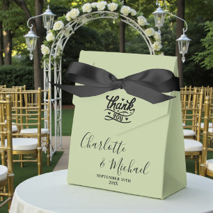 Salbeigrünes Skript Minimalistische Hochzeit Geschenkschachtel