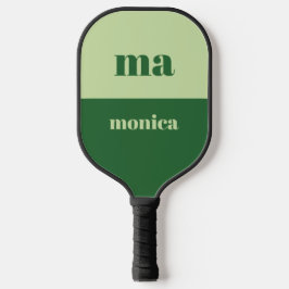 Salbeigrünes Skript-Monogramm-Initial Pickleball Schläger