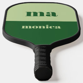 Salbeigrünes Skript-Monogramm-Initial Pickleball Schläger