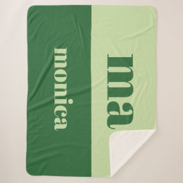 Salbeigrünes Skript-Monogramm-Initiale Sherpadecke