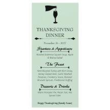 Salbeigrünes Thanksgiving-Dinner-Menükarte