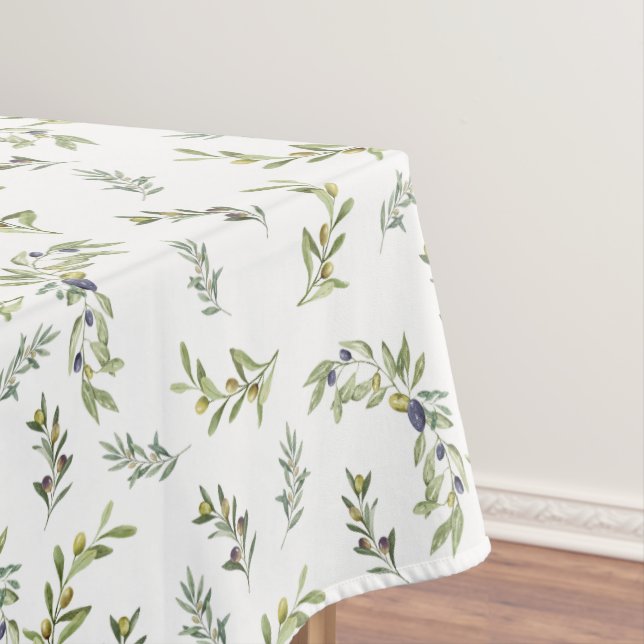 Salbeigrünes Wasserfarben-Chic-Oliv-Muster Tischdecke (Beispiel)