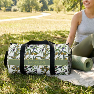 Salbeigrünes Wasserfarben- Französisch-Land-Oliven Duffle Bag