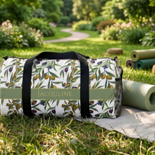 Salbeigrünes Wasserfarben- Französisch-Land-Oliven Duffle Bag