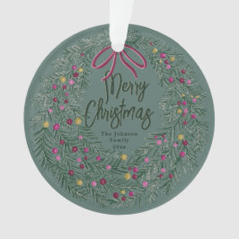 Salbeigrünes Weihnachts-Acrylsymbol mit Foto Ornament