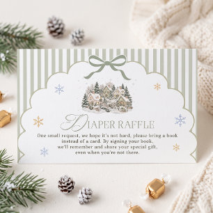 Salbeigrünes Winterdorf Weihnachten Baby Shower Begleitkarte