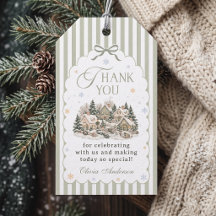 Salbeigrünes Winterdorf Weihnachten Baby Shower