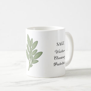 Salbeikraut-Illustration und Verwendungen Kaffeetasse