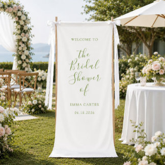 Salbeiminimalist Hochzeit Brautparty Willkommenssc Banner