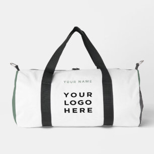 Salbeiweißes Geschäftslogo Name Instagram Fitness Duffle Bag