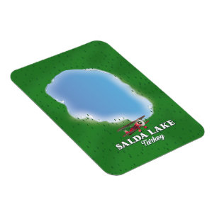 Salda Lake Turkey Landkarte Magnet