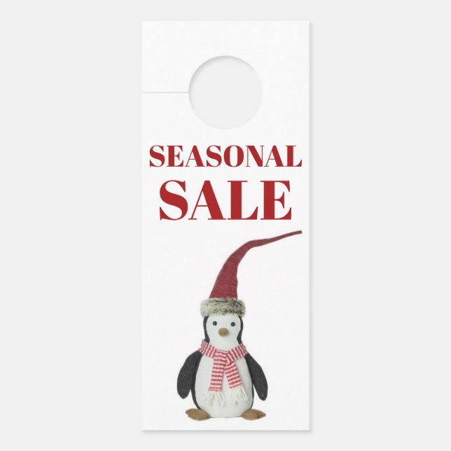 Sale Hanger Sign - Saisonaler Verkauf Pinguin Türanhänger (Vorderseite)