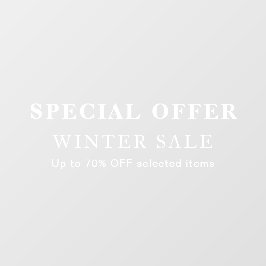 Sale Offer Window Cling with White Underbase Desig Fensteraufkleber