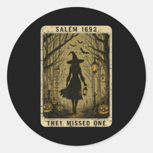 Salem 1692 Halloween sie vermissten ein Tarot C Runder Aufkleber