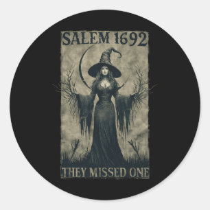 Salem 1692 Sie haben einen übersehen Halloween Fem Runder Aufkleber
