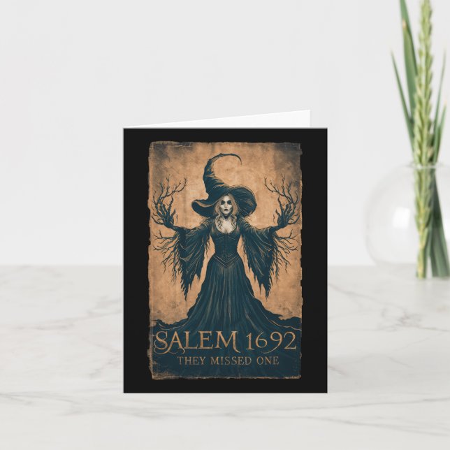 Salem 1692 verpassten sie einen Halloween-Feminist Karte (Vorderseite)