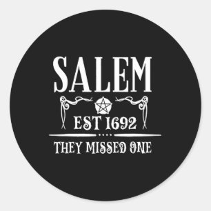 Salem 1692 verpassten sie einen zu Hexenhals Runder Aufkleber