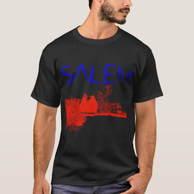 Salem American History House of Seven Gables Black T-Shirt (Vorderseite)