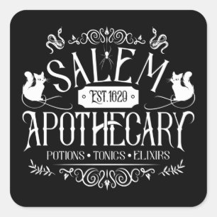 Salem Apothecary Magic Posts Hexerei Quadratischer Aufkleber