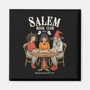 Salem Book Club Retro Halloween Bookween Magnet