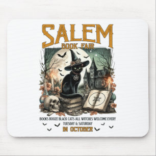 Salem Book Fair Funny Bookween Spooky Rea Mousepad