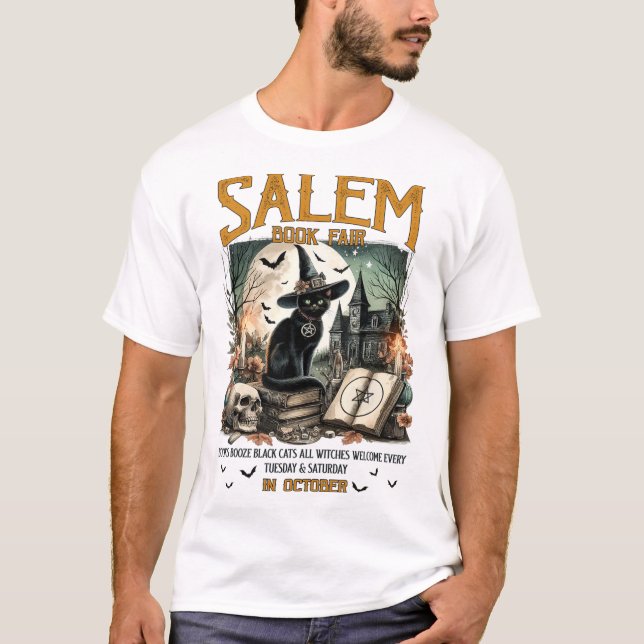 Salem Book Fair Funny Bookween Spooky Rea T-Shirt (Vorderseite)